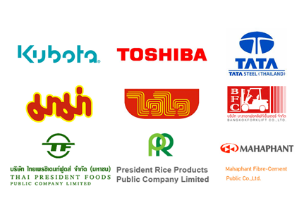 โลโก้ลูกค้า: Kubota, Toshiba, Tata Steel และอื่น ๆ